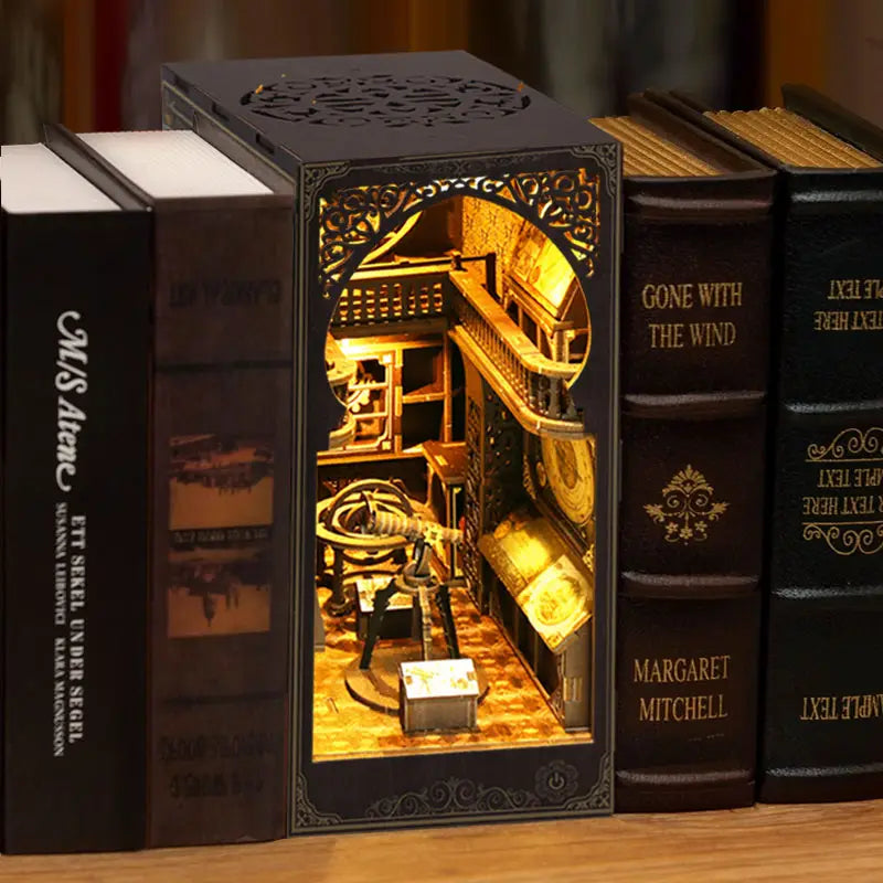 【Museum of Astronomy】 book nook displayed between books on a shelf, functional bookend and scientific art home decor
