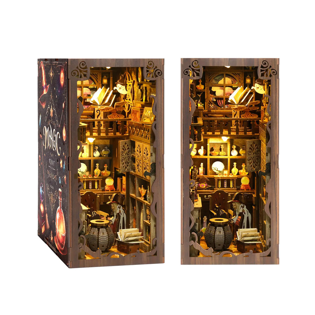 【Magic Night】 DIY Book Nook Kit | Wooden Miniature Model | Minipata