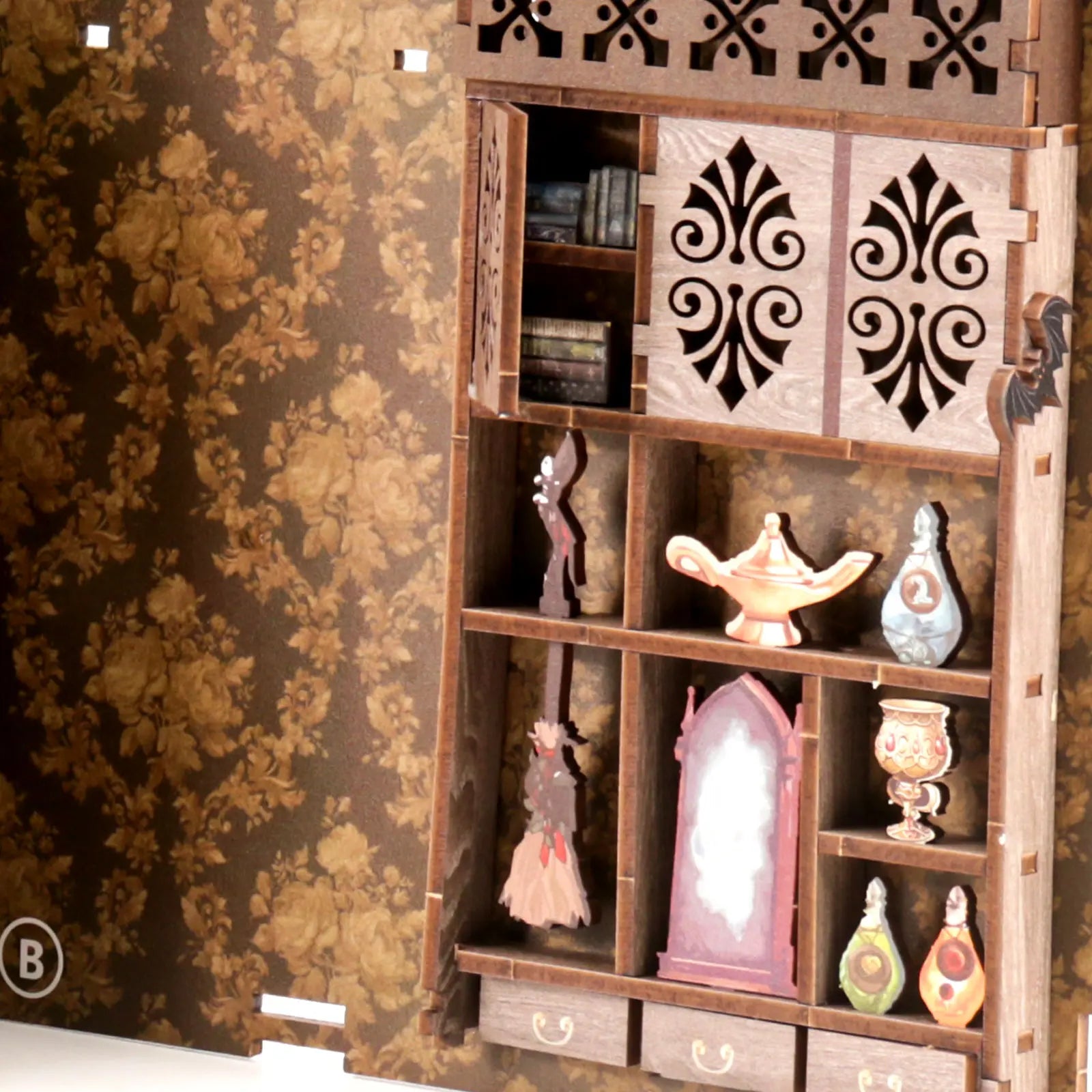 【Magic Night】 DIY Book Nook Kit | Wooden Miniature Model | Minipata