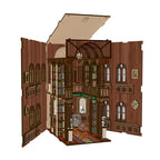 【The Philosophica Library】 DIY European Classical Library Miniature Book Nook Kit | Arched windows with carved door frames | Warm yellow lighting creating reading atmosphere | Minipata