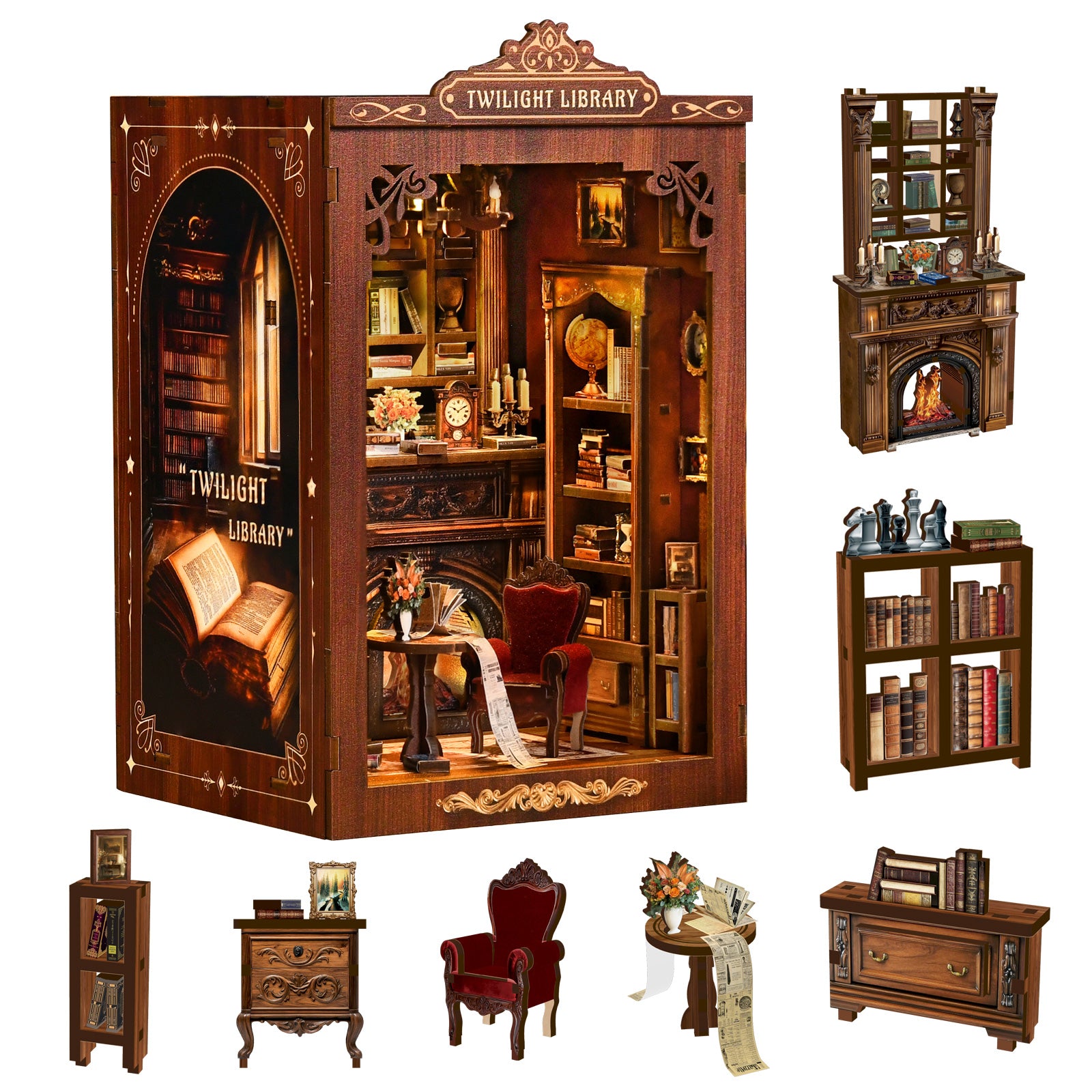 Book Nook Kit|Twilight library|minipata
