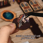 【The Realm of the Magic Book】 Detailed assembly demonstration: using the included tweezers to precisely pick up small parts like miniature bouquets and magic scrolls, experiencing the immersive fun of miniature landscaping