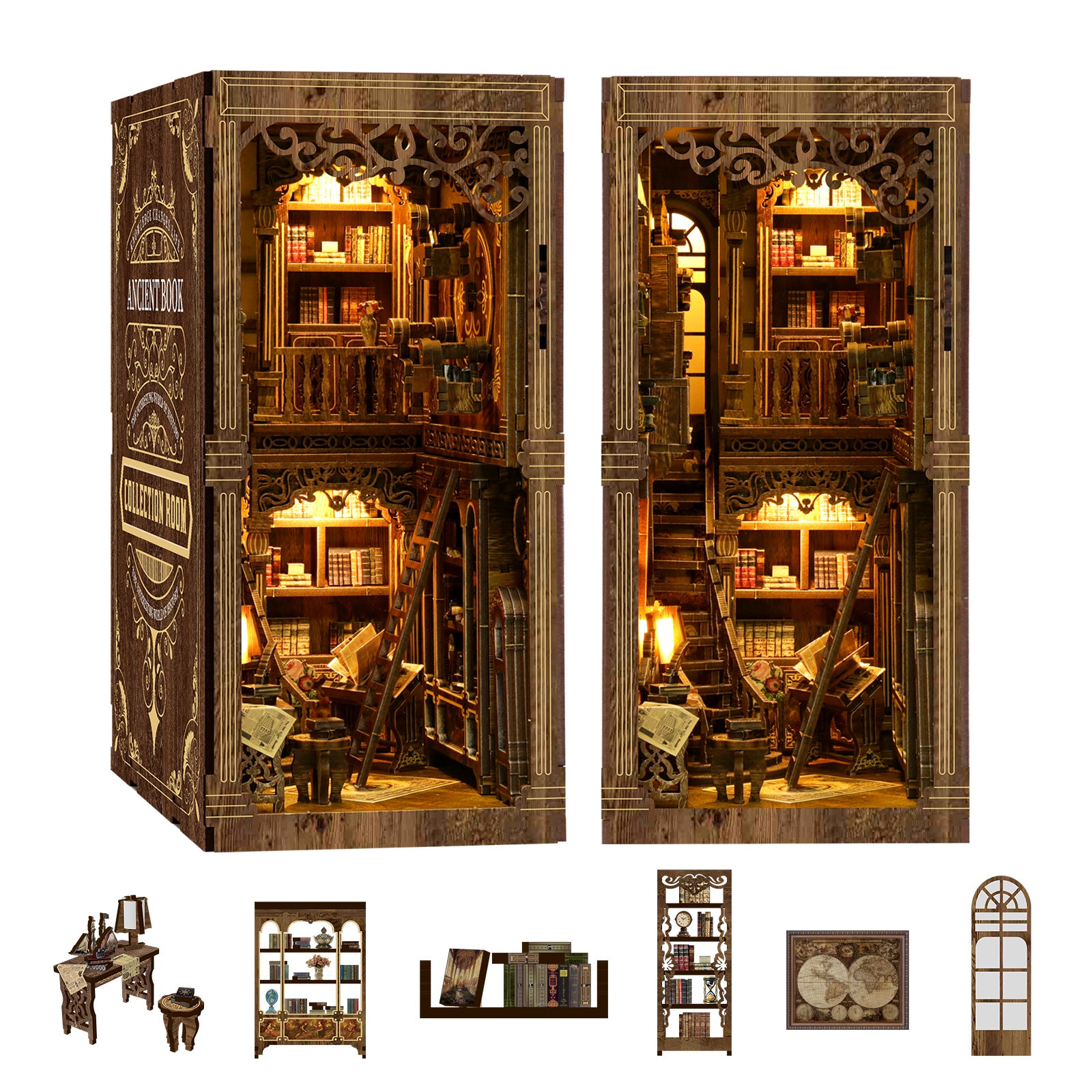 Book Nook Kit|Antique book collection room|minipata