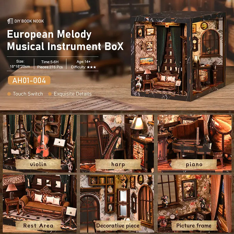 Ouyun Music Box Miniature House Kit