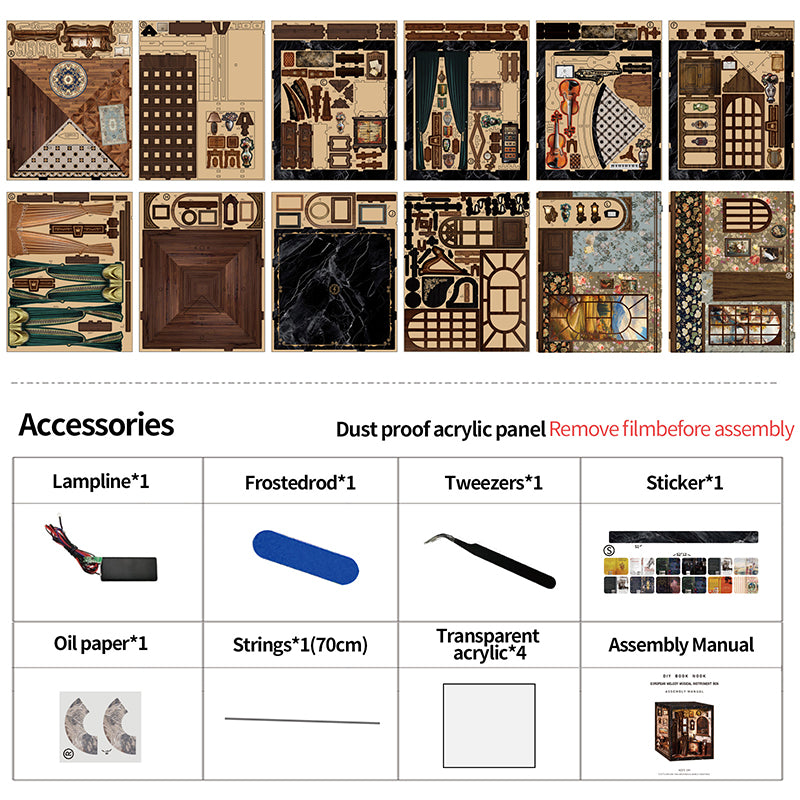 Ouyun Music Box Miniature House Kit