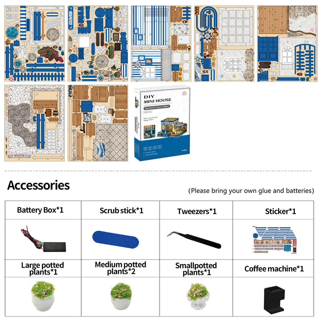 Book Nook Kit|Santorini sun coffee|minipata