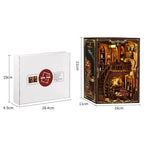 【Ancient Rhyme Library】 size comparison: white gift box 28.4*19*4.5cm, finished book nook 16*11*21cm, compact and exquisite packaging, ready for gifting