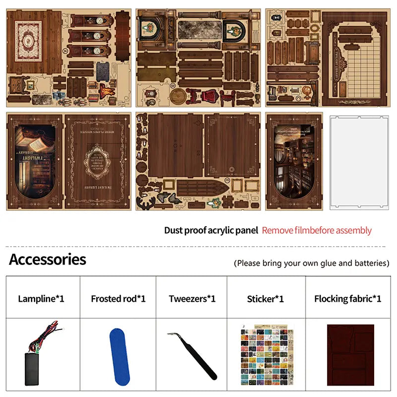【Twilight Library】 tips: 14+ / small parts / test LED first / follow manual