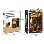 【The Realm of the Magic Book】 Product dimension diagram: book nook stands 17.5cm tall, 12cm wide, and 10.5cm deep, compact and exquisite, perfectly fitting standard bookshelf spaces