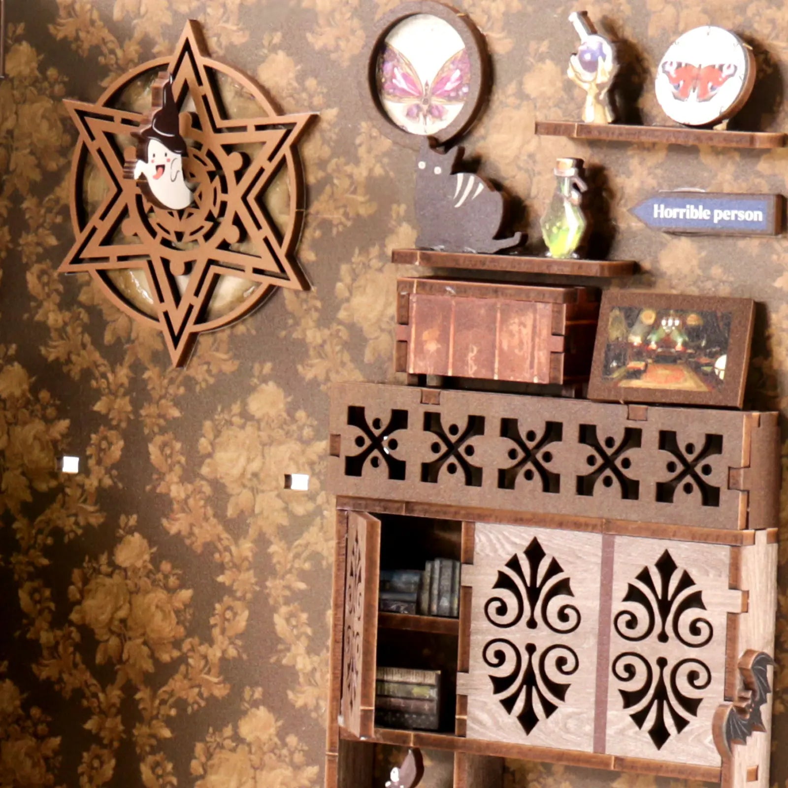 【Magic Night】 DIY Book Nook Kit | Wooden Miniature Model | Minipata
